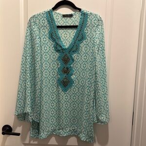 Blue beaded top
